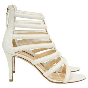 Giuseppe Zanotti Caged Strappy Sandals in White Leather
